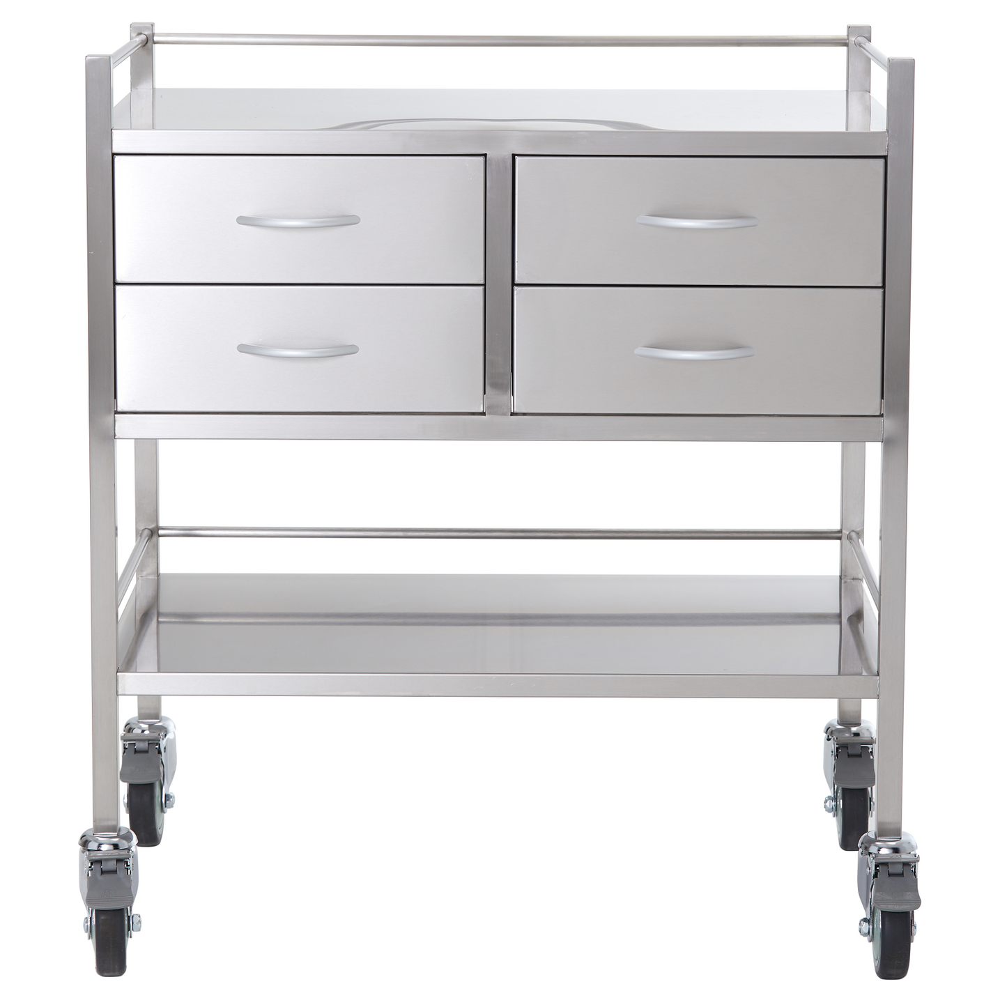 Stainless Steel Instrument Trolley with Four Drawers (Two over Two) 800mm x 500mm x 900mm
