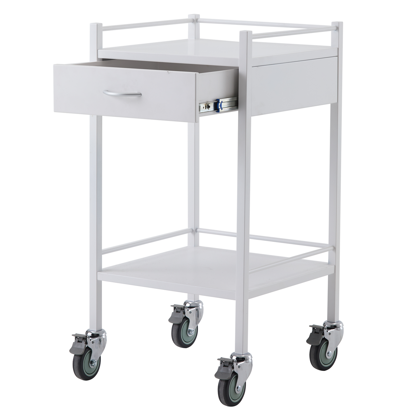 Powder Coated Instrument Trolley with One Drawer 500mm x 500mm x 967mm