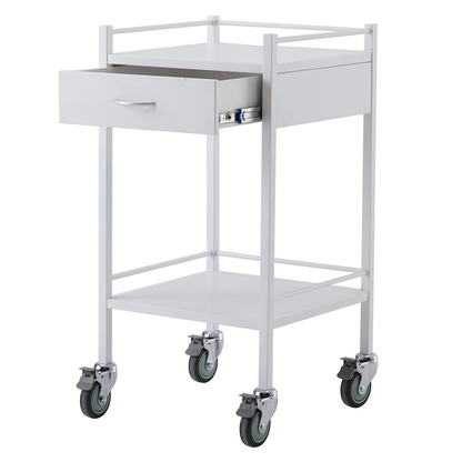 Powder Coated Instrument Trolley with One Drawer 500mm x 500mm x 967mm