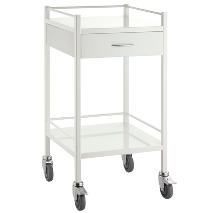 Powder Coated Instrument Trolley with One Drawer 500mm x 500mm x 967mm