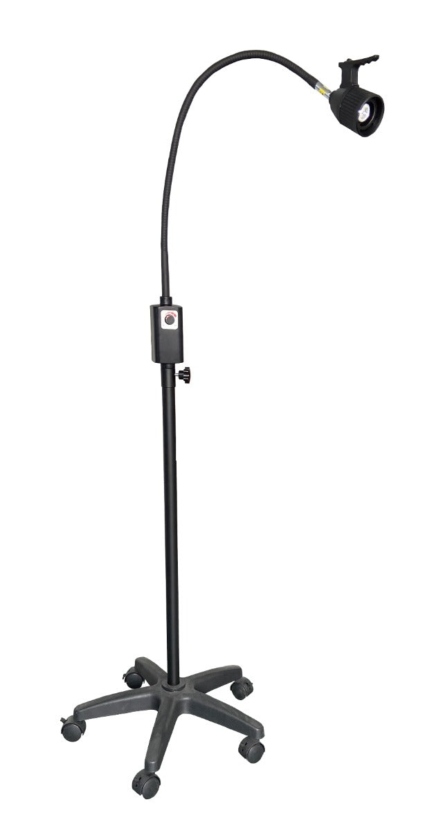 LED Examination Light with Mobile Base & Wall Bracket | Black