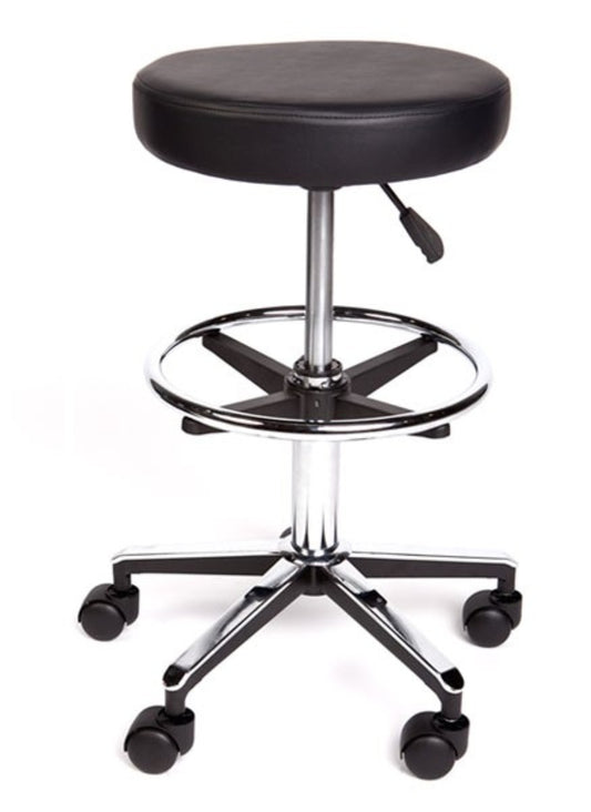 Premium Round Surgeons Stool with Foot Ring Black