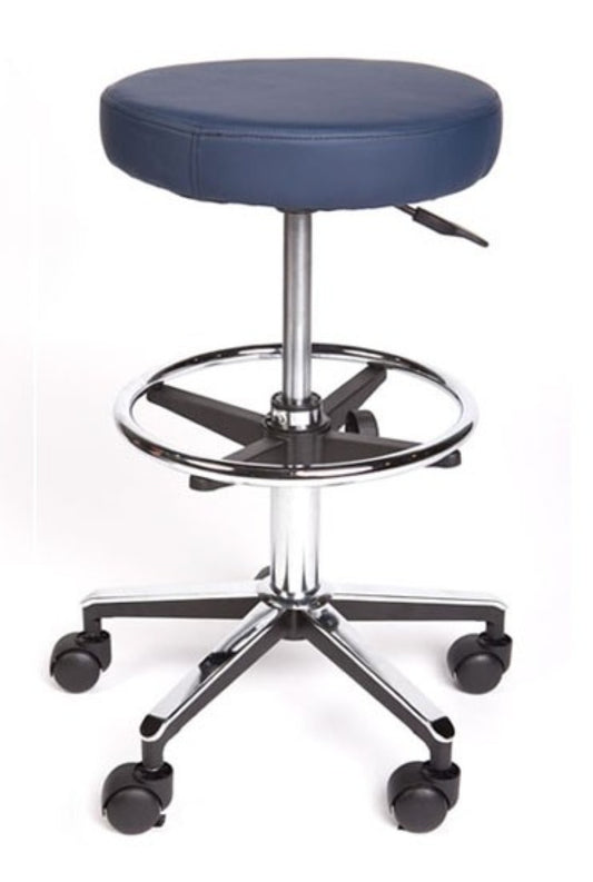 Premium Round Surgeons Stool with Foot Ring Navy Blue
