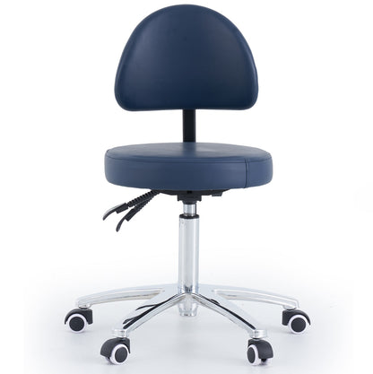 Round Surgeons Stool with Backrest Navy Blue