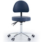 Round Surgeons Stool with Backrest Navy Blue
