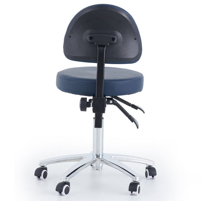 Round Surgeons Stool with Backrest Navy Blue