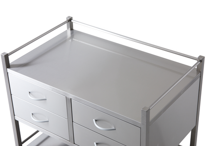 Stainless Steel Instrument Trolley with Four Drawers (Two over Two) 800mm x 500mm x 900mm