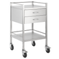 Stainless Steel Instrument Trolley with Two Drawers 800mm x 500mm x 900mm