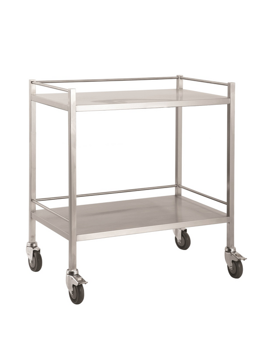 Stainless Steel Instrument Trolley without Drawers 800mm x 500mm x 900mm