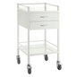 Powder Coated Instrument Trolley with Two Drawers 500mm x 500mm x 967mm