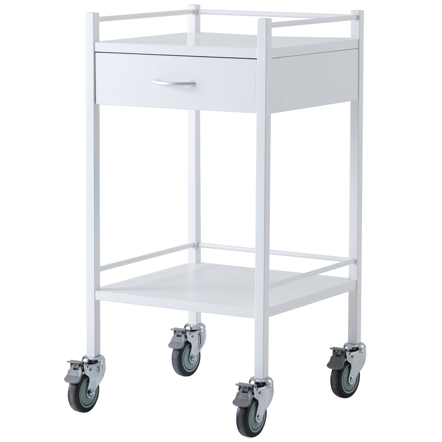 Powder Coated Instrument Trolley with One Drawer 500mm x 500mm x 967mm