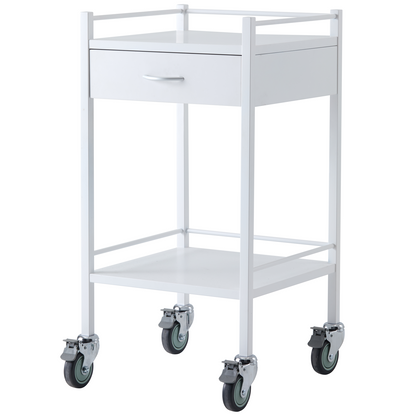 Powder Coated Instrument Trolley with One Drawer 500mm x 500mm x 967mm