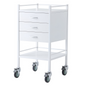 Powder Coated Instrument Trolley with Three Drawers 500mm x 500mm x 967mm